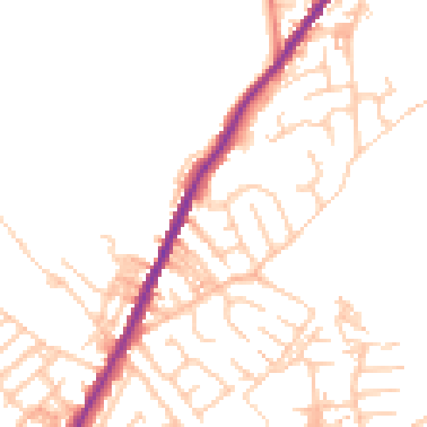 Daytime road noise heatmap for OL4 2PT