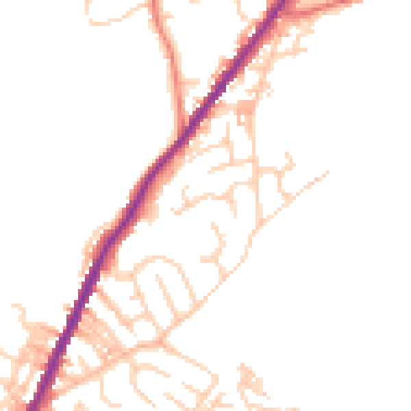 Daytime road noise heatmap for OL4 2QS