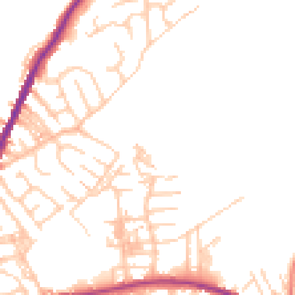 Daytime road noise heatmap for OL4 2SR