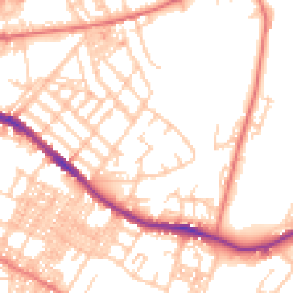 Daytime road noise heatmap for OL4 3AB