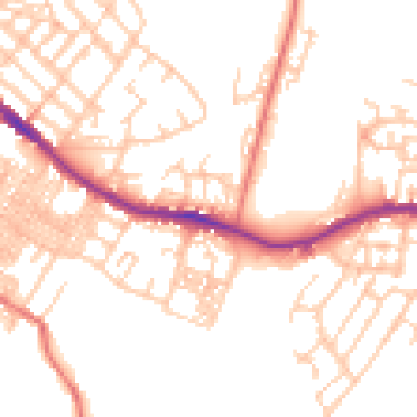Daytime road noise heatmap for OL4 3AE