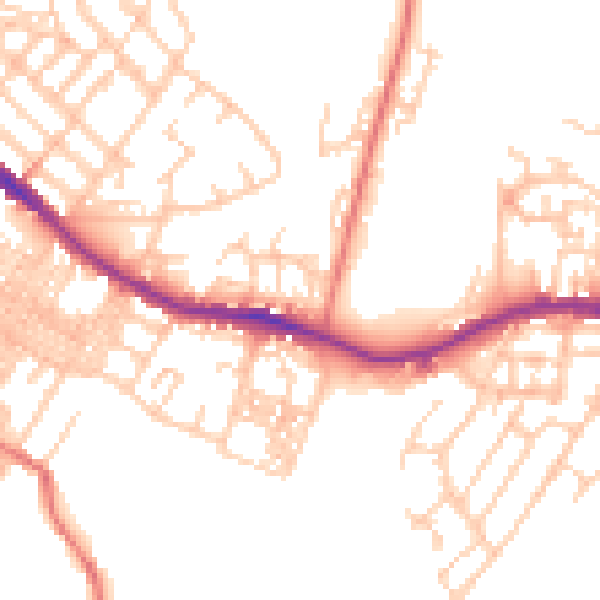 Daytime road noise heatmap for OL4 3AY