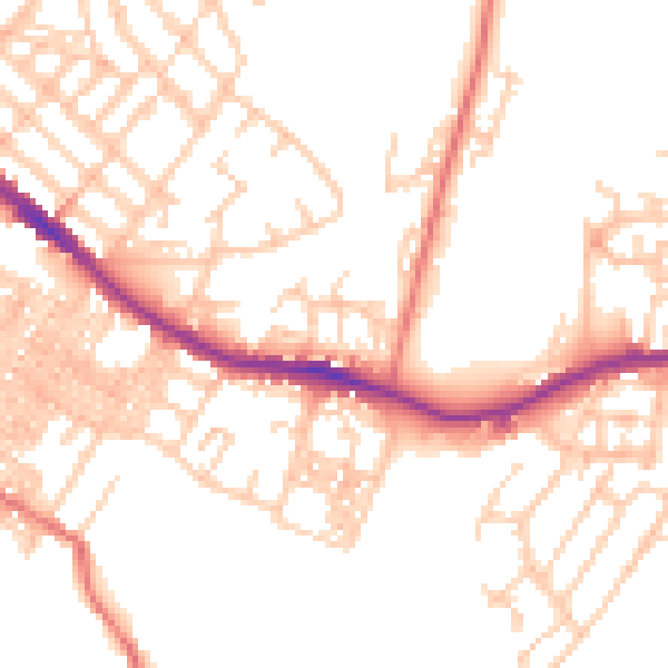 Daytime road noise heatmap for OL4 3BE