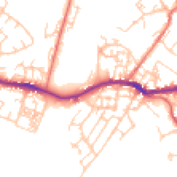 Daytime road noise heatmap for OL4 3BH