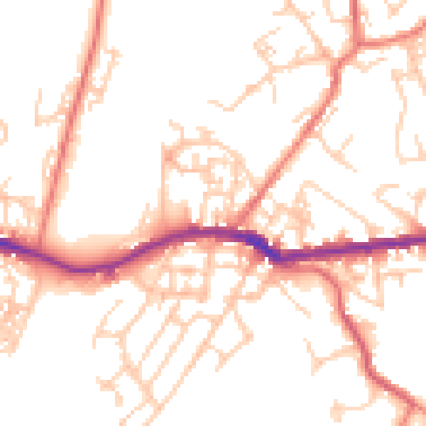 Daytime road noise heatmap for OL4 3BX
