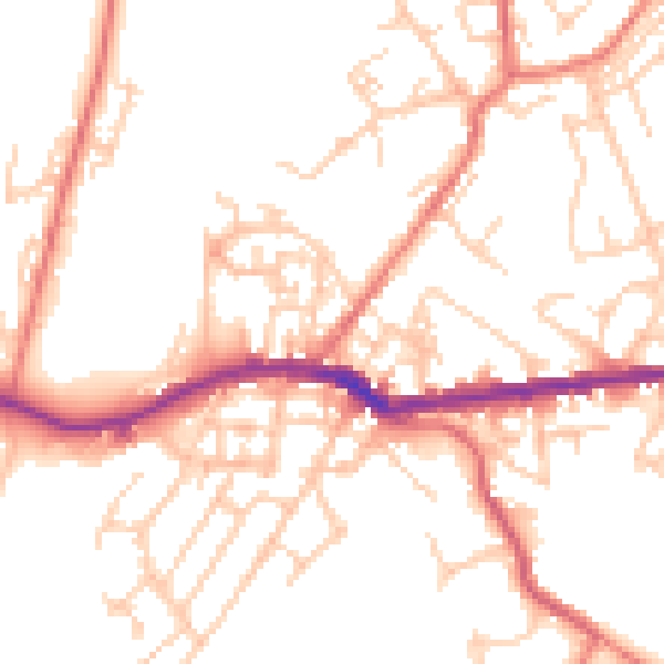 Daytime road noise heatmap for OL4 3DH