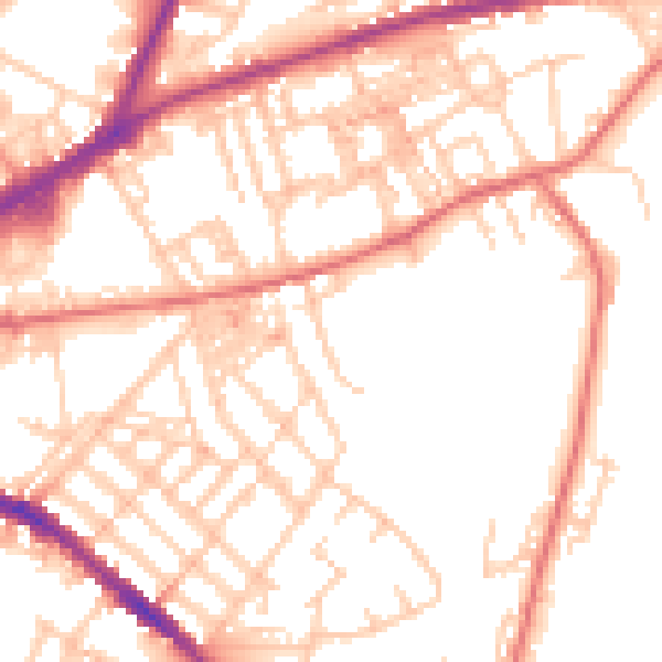 Daytime road noise heatmap for OL4 3EP