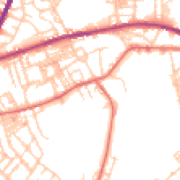 Daytime road noise heatmap for OL4 3EU