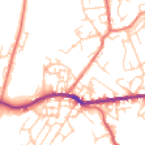 Daytime road noise heatmap for OL4 3FP