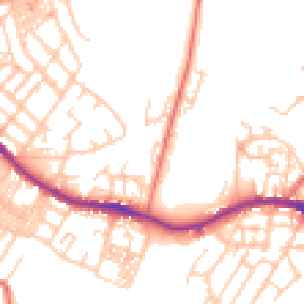Daytime road noise heatmap for OL4 3FW