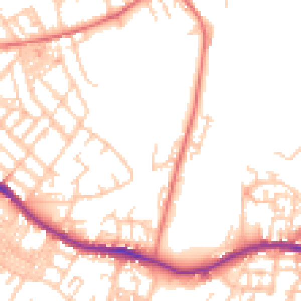 Daytime road noise heatmap for OL4 3HJ
