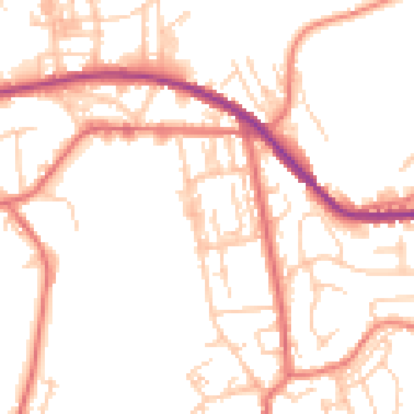 Daytime road noise heatmap for OL4 3JL