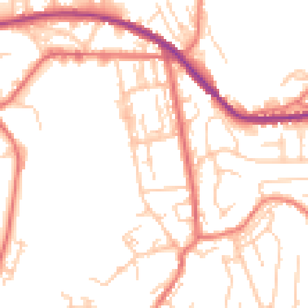 Daytime road noise heatmap for OL4 3JW
