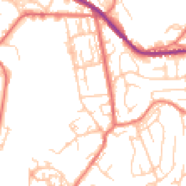 Daytime road noise heatmap for OL4 3JX