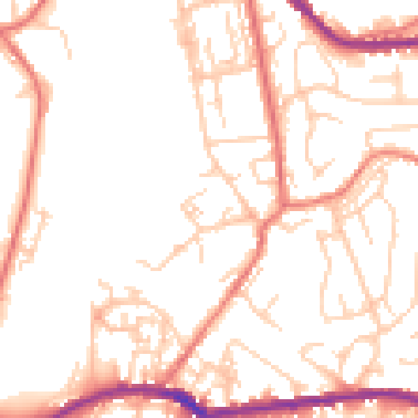 Daytime road noise heatmap for OL4 3LF