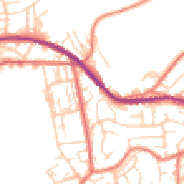 Daytime road noise heatmap for OL4 3LT