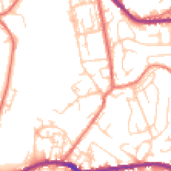Daytime road noise heatmap for OL4 3LU
