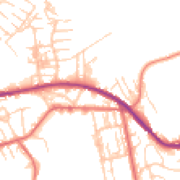 Daytime road noise heatmap for OL4 3NN