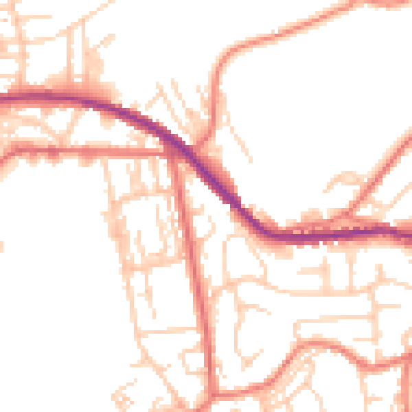 Daytime road noise heatmap for OL4 3NP