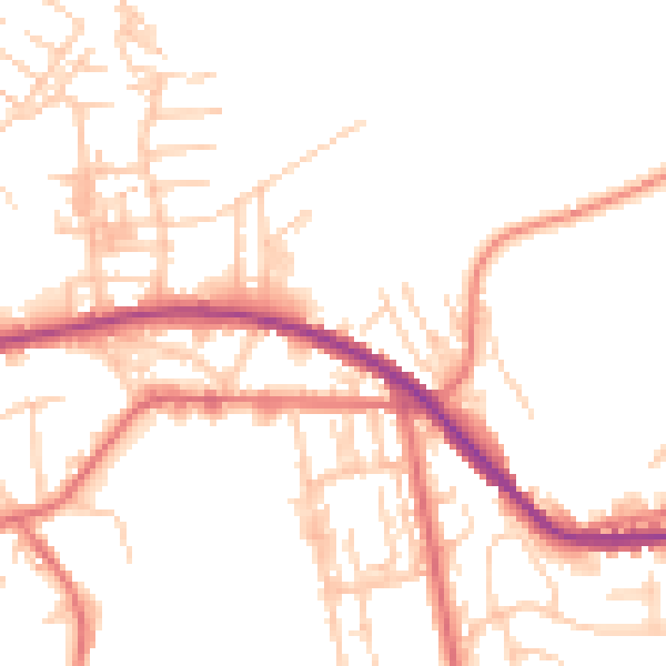 Daytime road noise heatmap for OL4 3NY