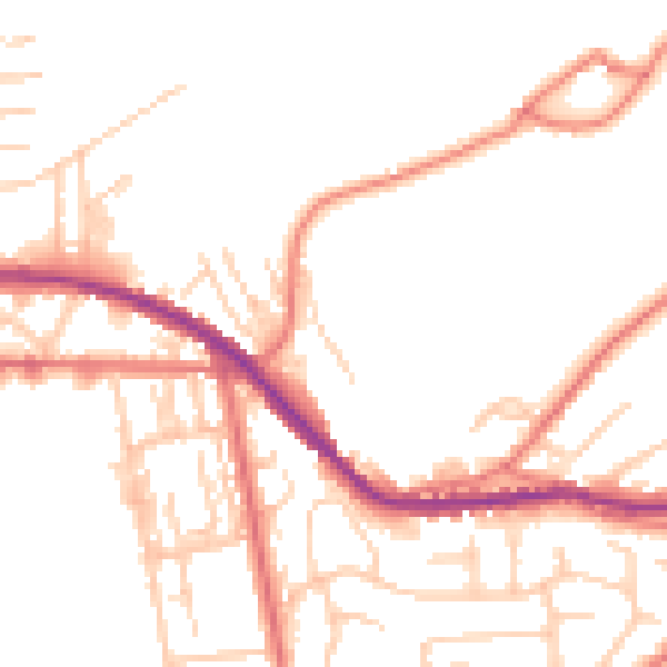Daytime road noise heatmap for OL4 3PR
