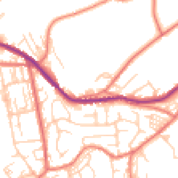 Daytime road noise heatmap for OL4 3QE