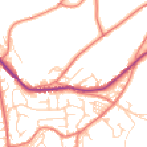 Daytime road noise heatmap for OL4 3QL