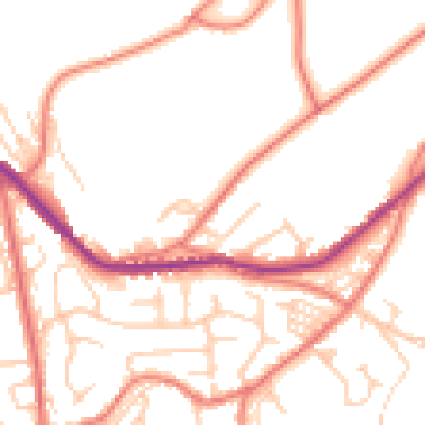 Daytime road noise heatmap for OL4 3QN
