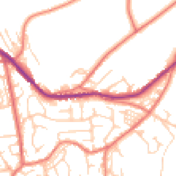 Daytime road noise heatmap for OL4 3QP