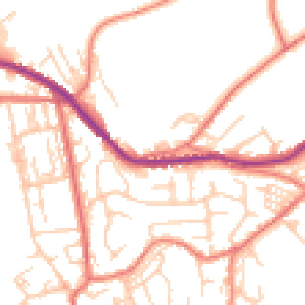 Daytime road noise heatmap for OL4 3QU