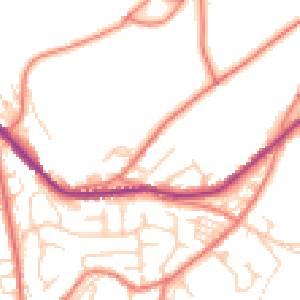 Daytime road noise heatmap for OL4 3QW