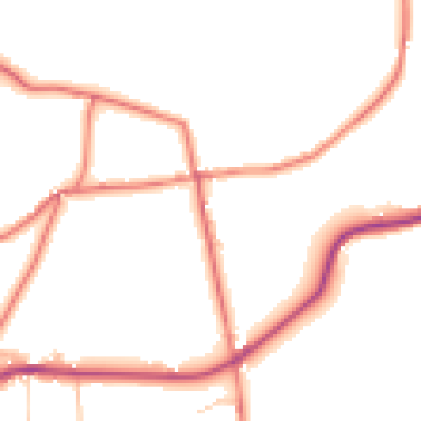 Daytime road noise heatmap for OL4 3RY