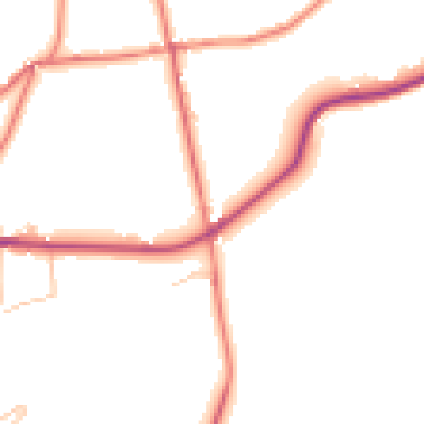 Daytime road noise heatmap for OL4 4AB