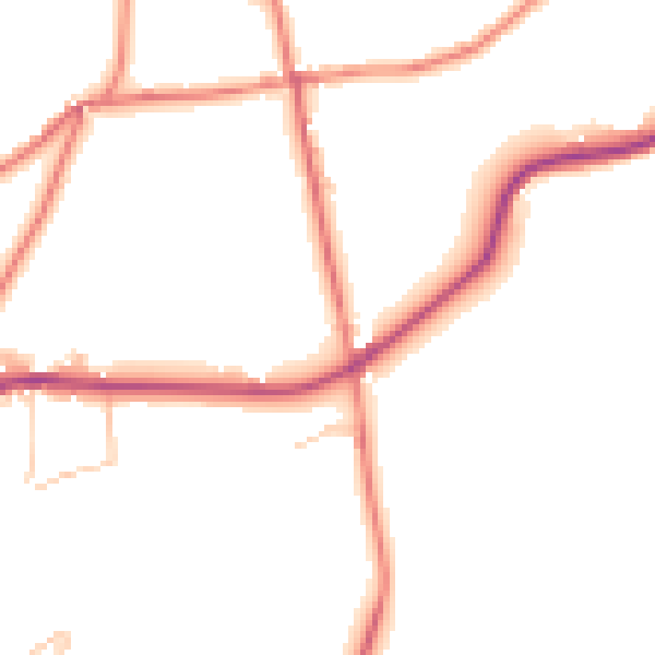 Daytime road noise heatmap for OL4 4AD