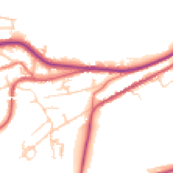 Daytime road noise heatmap for OL4 4AE