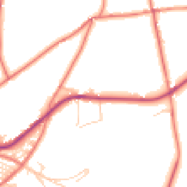 Daytime road noise heatmap for OL4 4AG