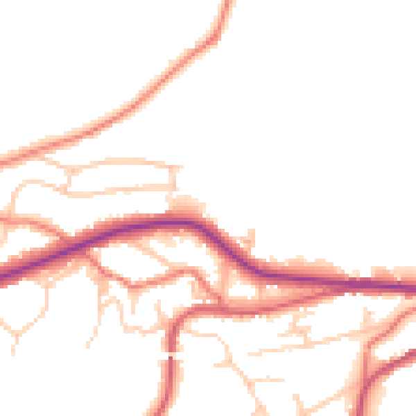 Daytime road noise heatmap for OL4 4AJ