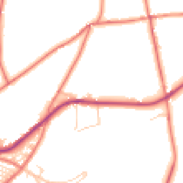 Daytime road noise heatmap for OL4 4AN
