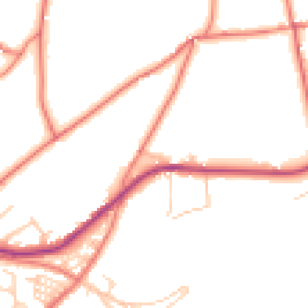 Daytime road noise heatmap for OL4 4AP
