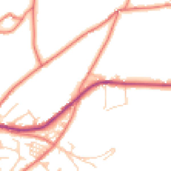 Daytime road noise heatmap for OL4 4AQ