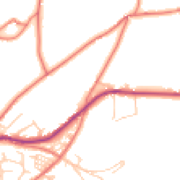 Daytime road noise heatmap for OL4 4AR