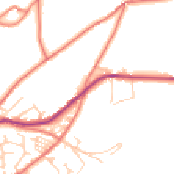 Daytime road noise heatmap for OL4 4AS