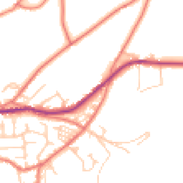 Daytime road noise heatmap for OL4 4AT