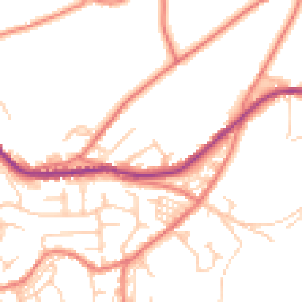 Daytime road noise heatmap for OL4 4AZ