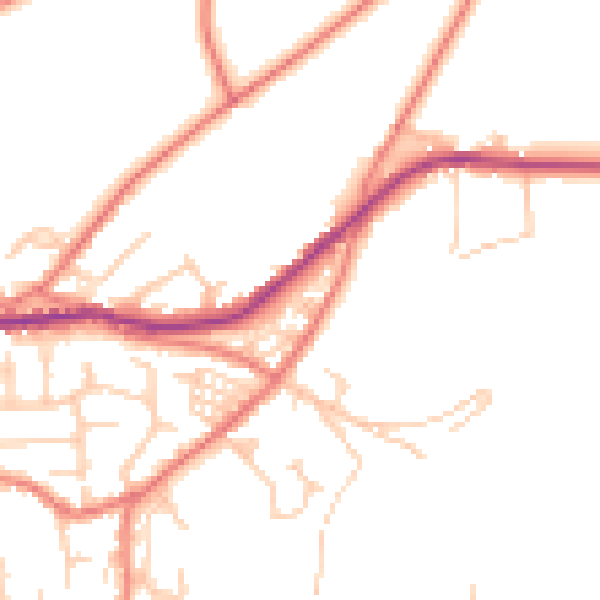 Daytime road noise heatmap for OL4 4BE