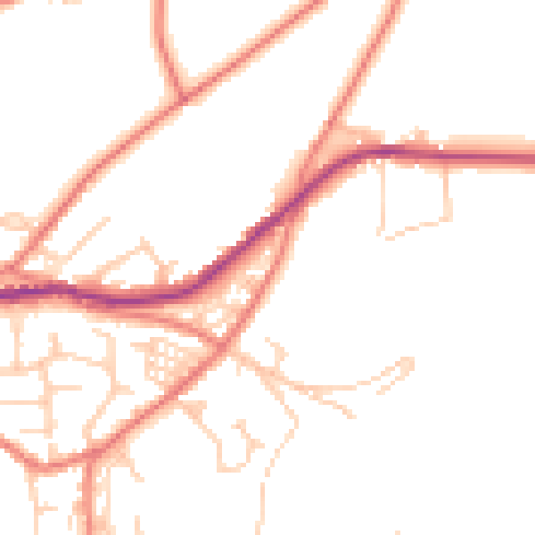 Daytime road noise heatmap for OL4 4BG