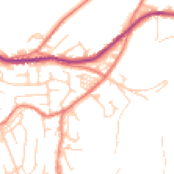 Daytime road noise heatmap for OL4 4BN