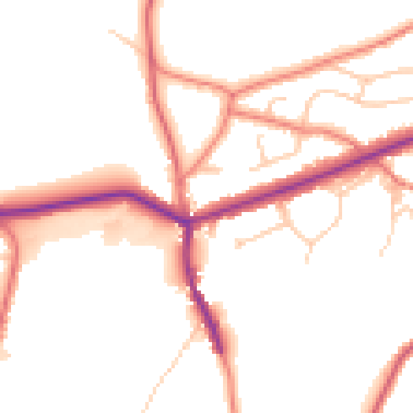 Daytime road noise heatmap for OL4 4DN