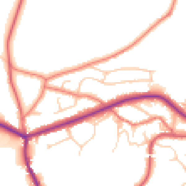 Daytime road noise heatmap for OL4 4DP