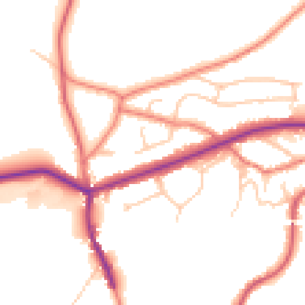 Daytime road noise heatmap for OL4 4DR